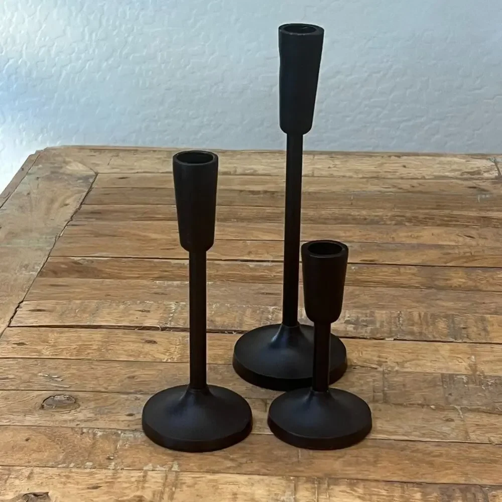 Threshold Black Aluminum Taper Candle Holders Set Of 3